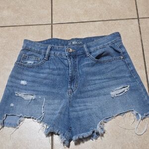 Rewash Frayed Blue Jean Shorts